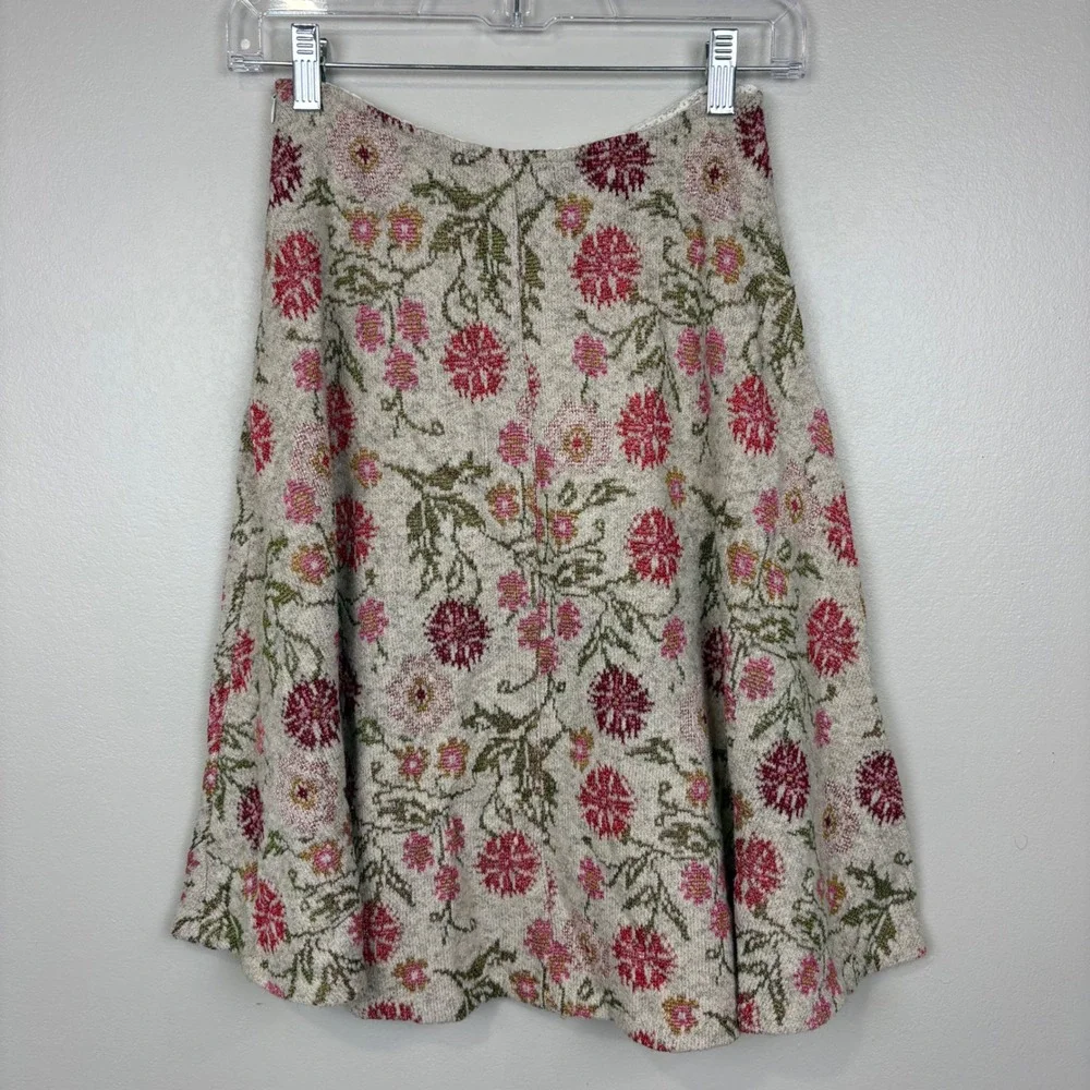 Anthropologie Cecilia Prado Meadowlark Sweater Skirt Size S Floral Texture Fairy